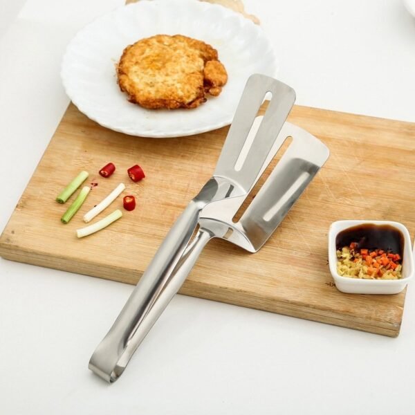 Stainless Steel 2-in-1 Food Tongs Spatula