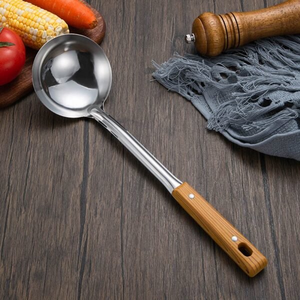 Wood-Grain Handle Stainless Steel Spatula